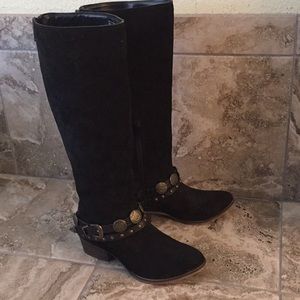 Coconuts black suede boots size 8.5